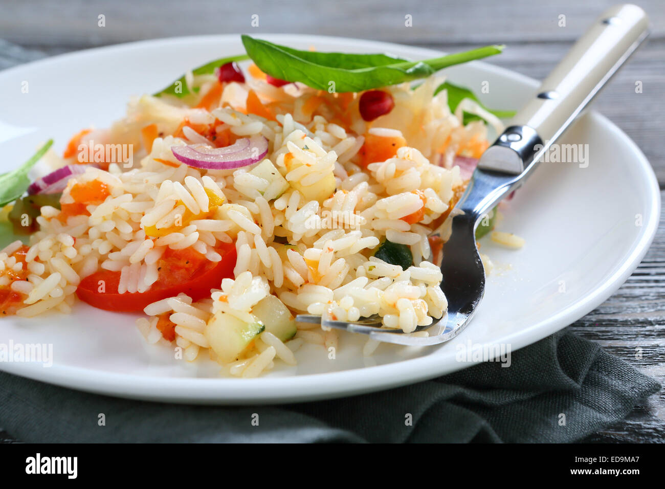 Tasti Rice Tasty rice with vegetables on a plate, food Stock Photo - Alamy