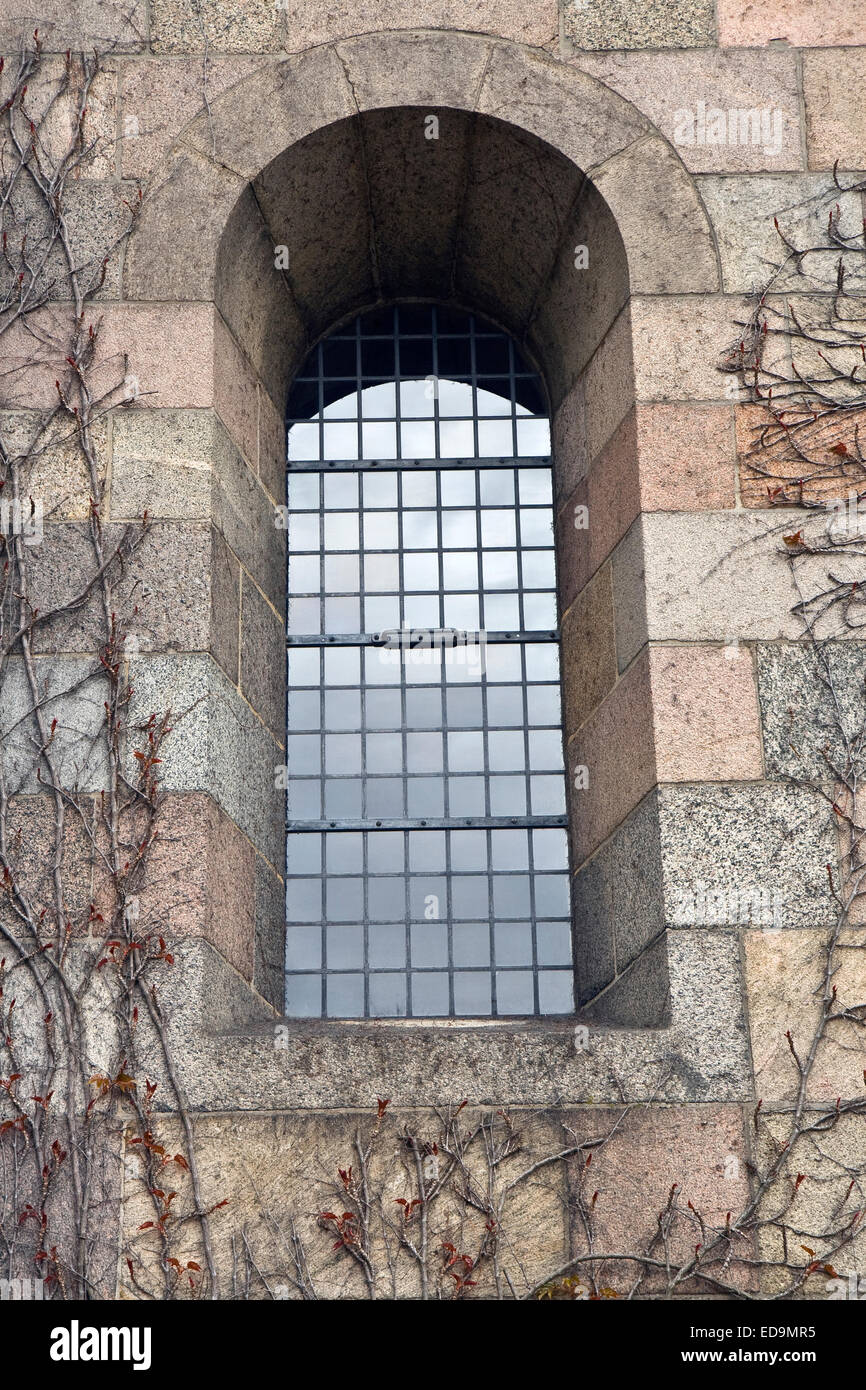 Leaded window in the Cathedral at Viborg, Denmark Stock Photo