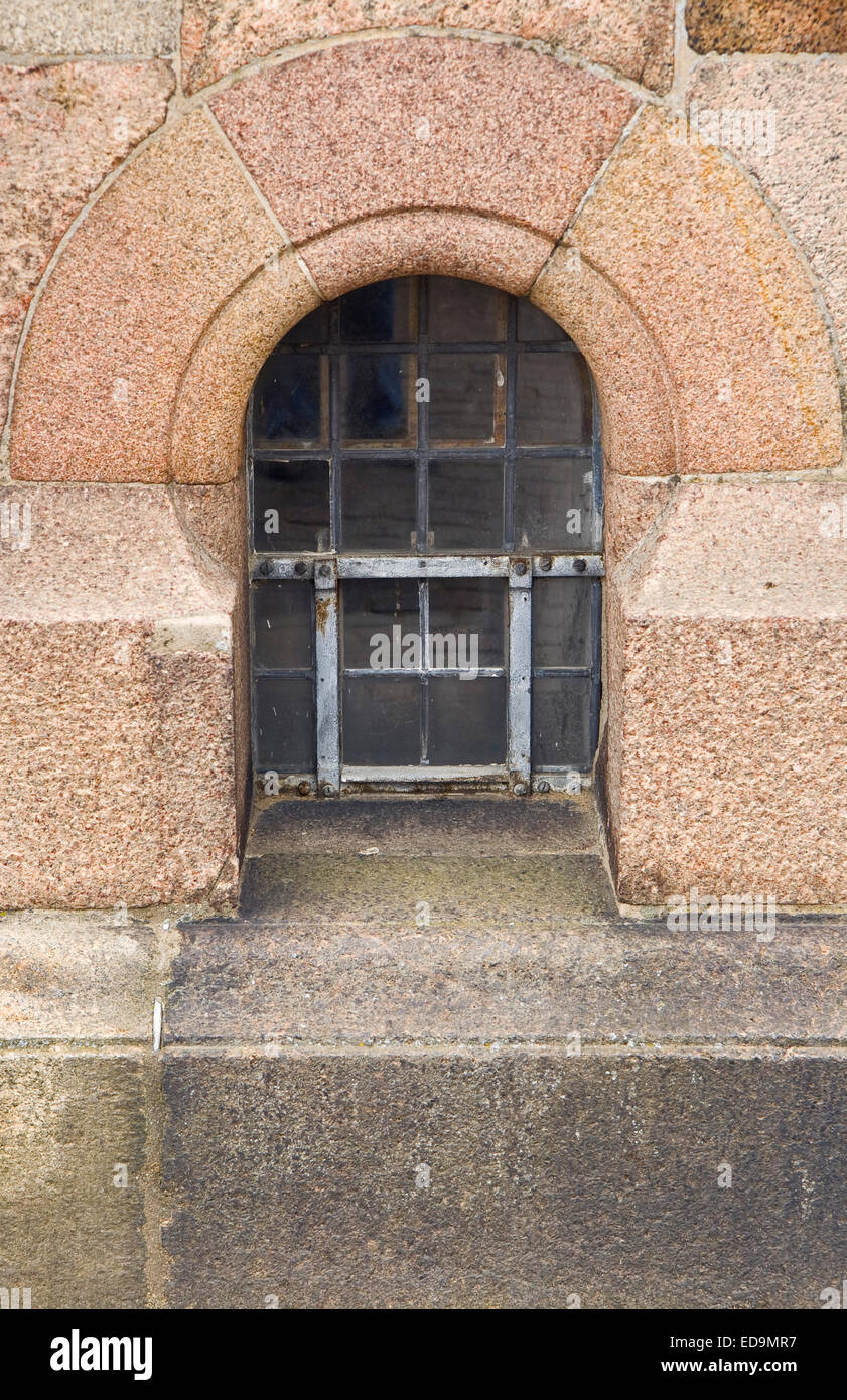 Small church window. From the Cathedral at Viborg, Denmark Stock Photo