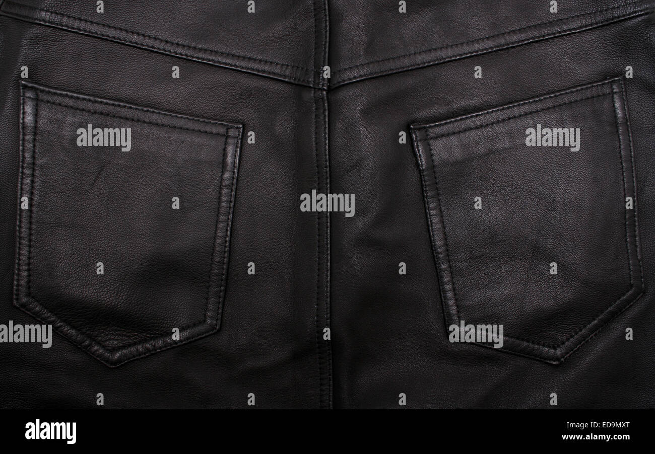 Pocket on the black leather texture can use as background Stock Photo ...