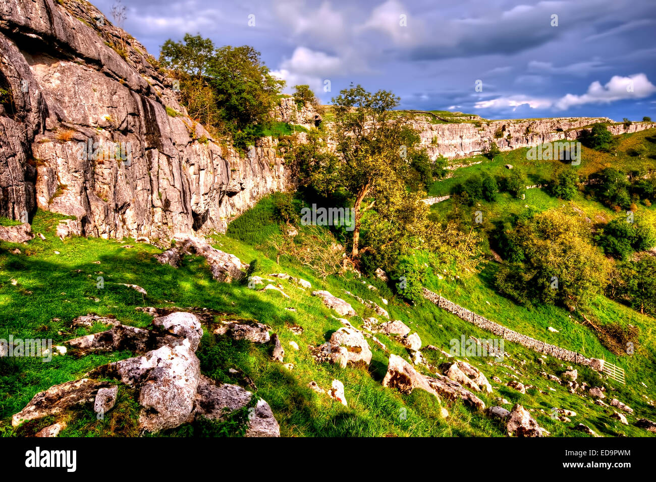 Malham Cove in the Yorkshire Dales National Park at Malham. A stunning