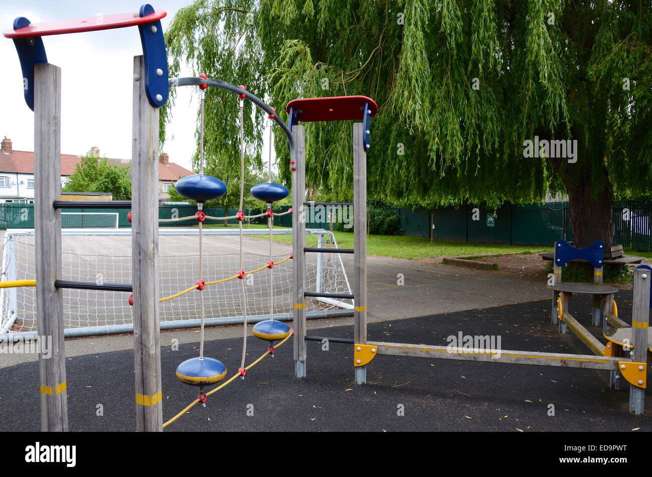 school play equipment in school playground Stock Photo Alamy