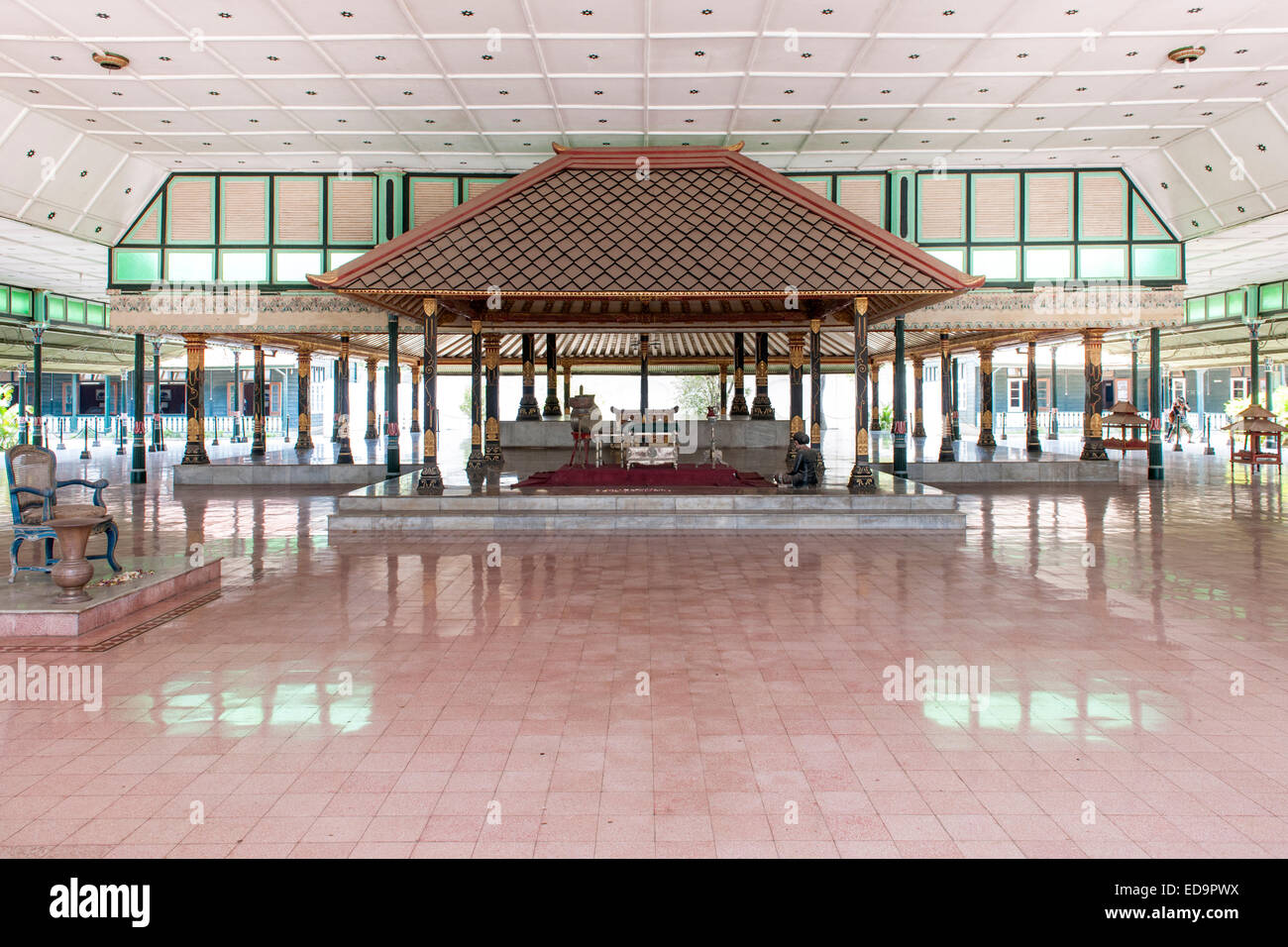 Interior of the Yogyakarta Kraton (Royal Palace) in Java, Indonesia. Stock Photo
