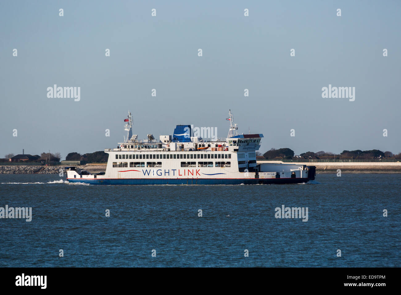 Wightlink passenger and car ferry St Cecelia approaching Portsmouth