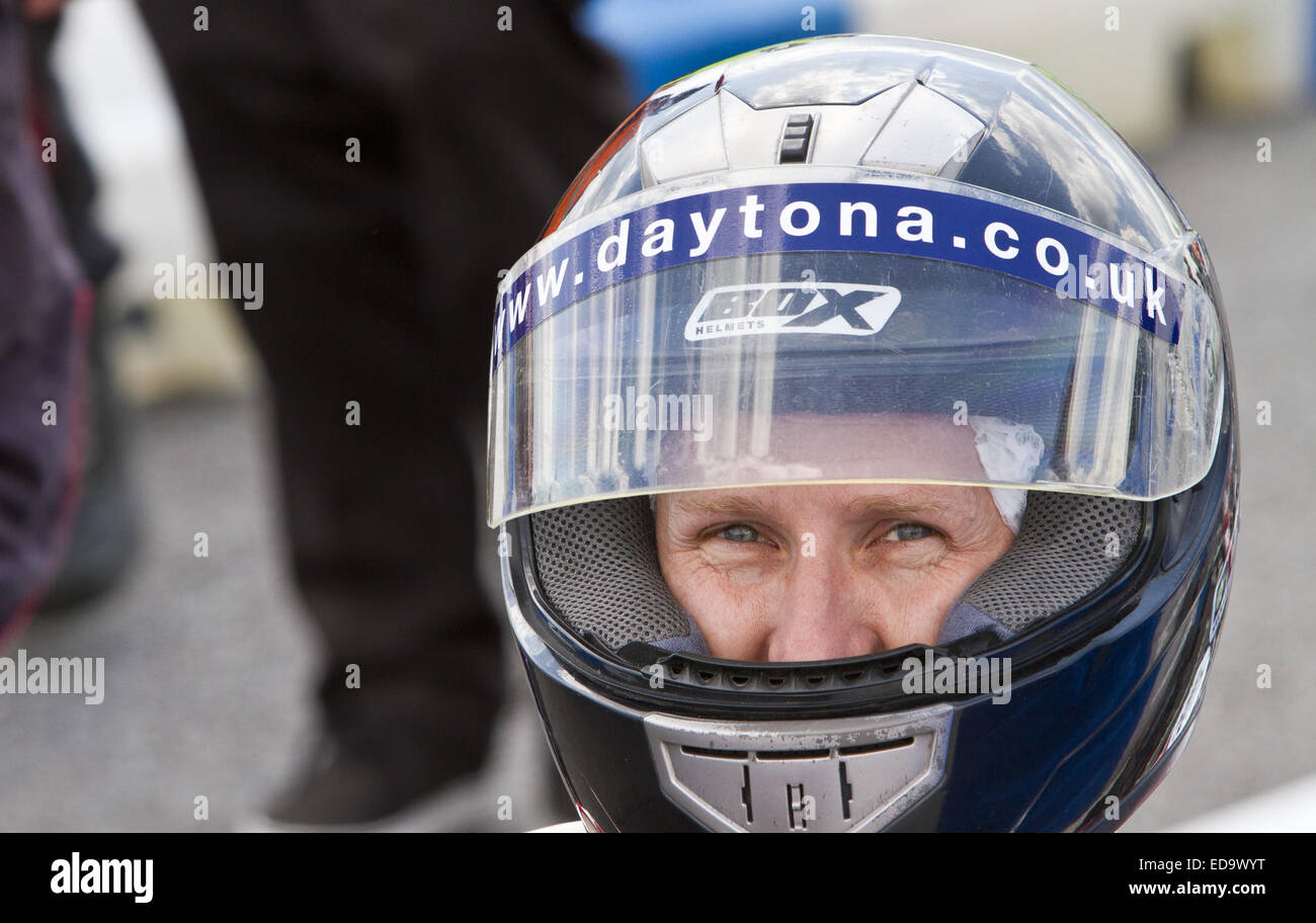 Strictly Come Dancing's Brendan Cole taking part at Go-Karting at the Mercedes-Benz World at the famous Brooklands circuit in Surrey, raising money for the Henry Surtees Foundation.  Featuring: Brendan Cole Where: Brooklands, United Kingdom When: 01 Jul 2 Stock Photo