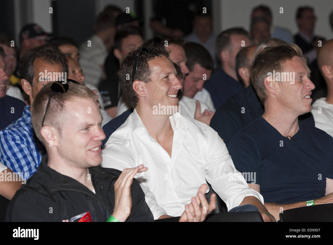Strictly Come Dancing's Brendan Cole taking part at Go-Karting at the Mercedes-Benz World at the famous Brooklands circuit in Surrey, raising money for the Henry Surtees Foundation.  Featuring: Brendan Cole Where: Brooklands, United Kingdom When: 01 Jul 2 Stock Photo