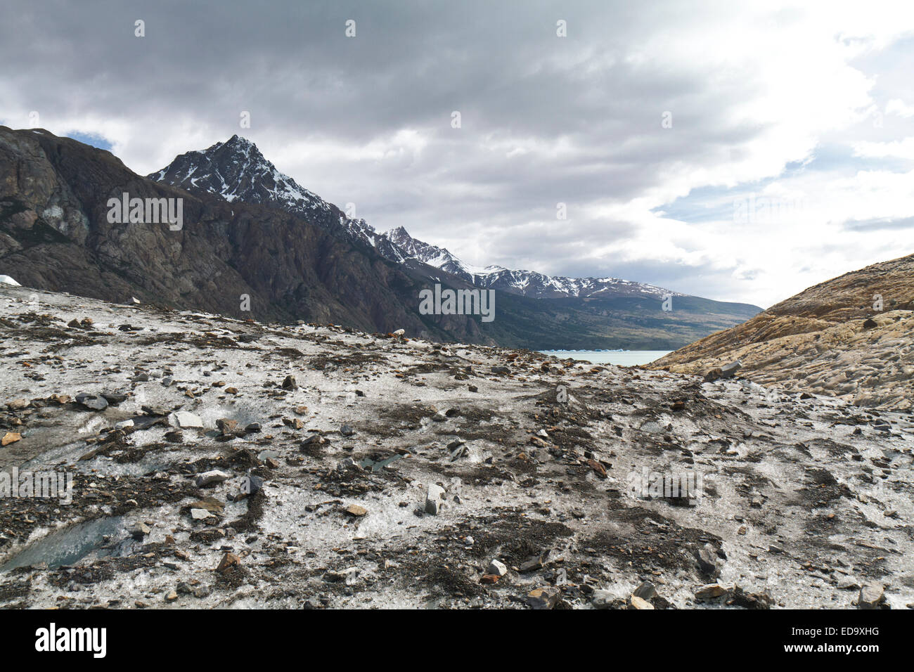Evidence of the erosion caused by the Viedma Glacier in Argentina Patagonia Stock Photo