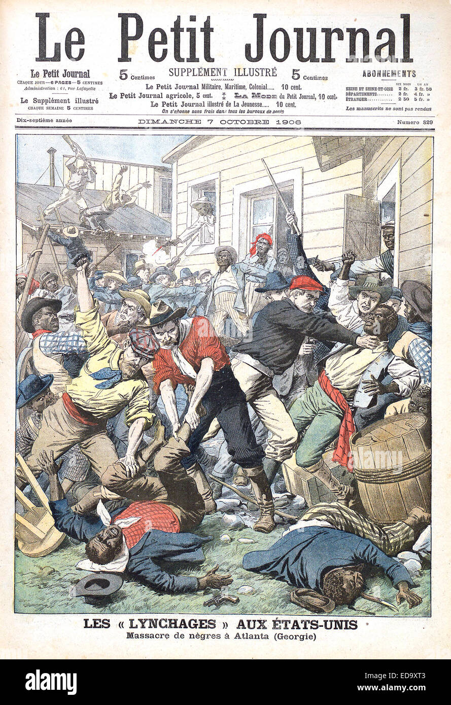 AMERICAN RACE RIOT on the cover of a French illustrated weekly magazine Stock Photo