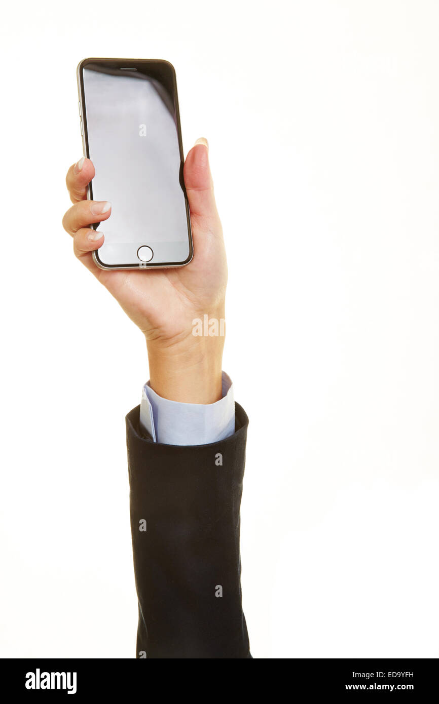 Hand holding phone up hi-res stock photography and images - Alamy