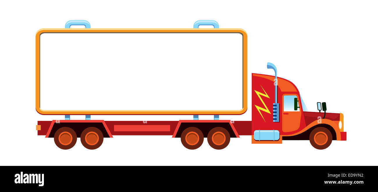 Text Box Lorry Large lorry with blank container ready for custom text or logos Stock ...