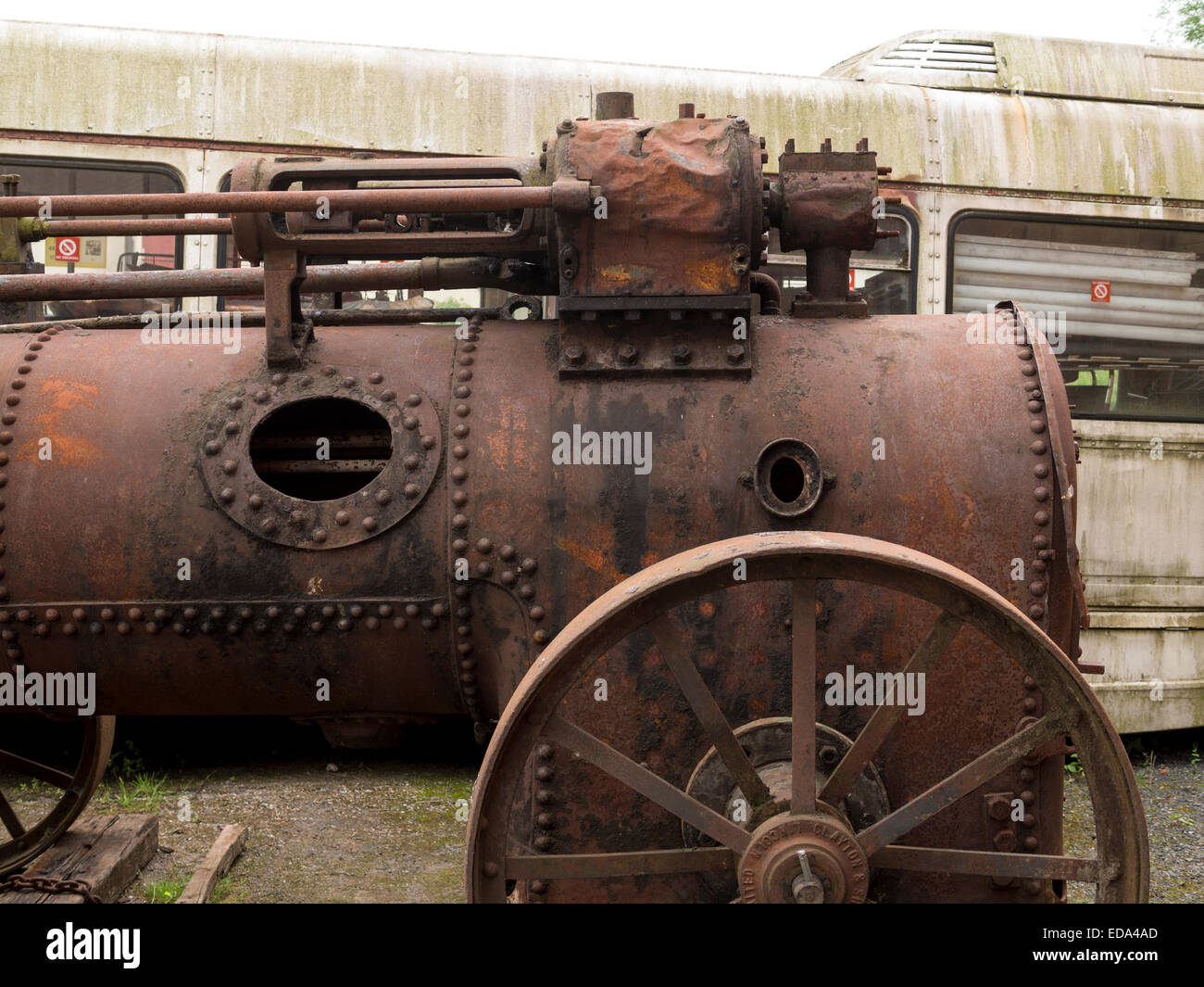 old rusting machinery at the Golden Valley Light Railway, near ripley, Derbyshire, UK Stock Photo