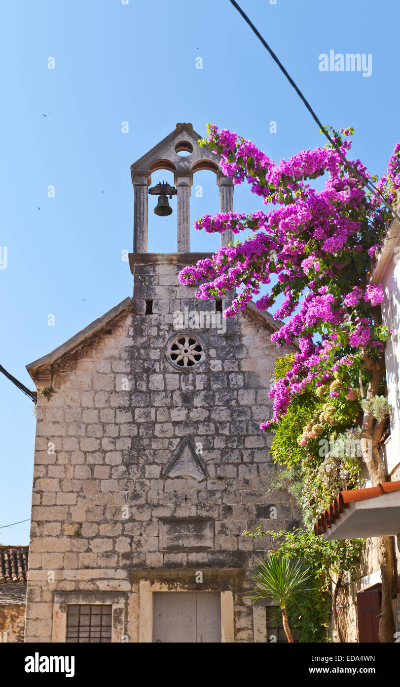 Saint Nicholas church (circa 1594) in Trogir, Chiovo island, Croatia. World Heritage site of UNESCO Stock Photo