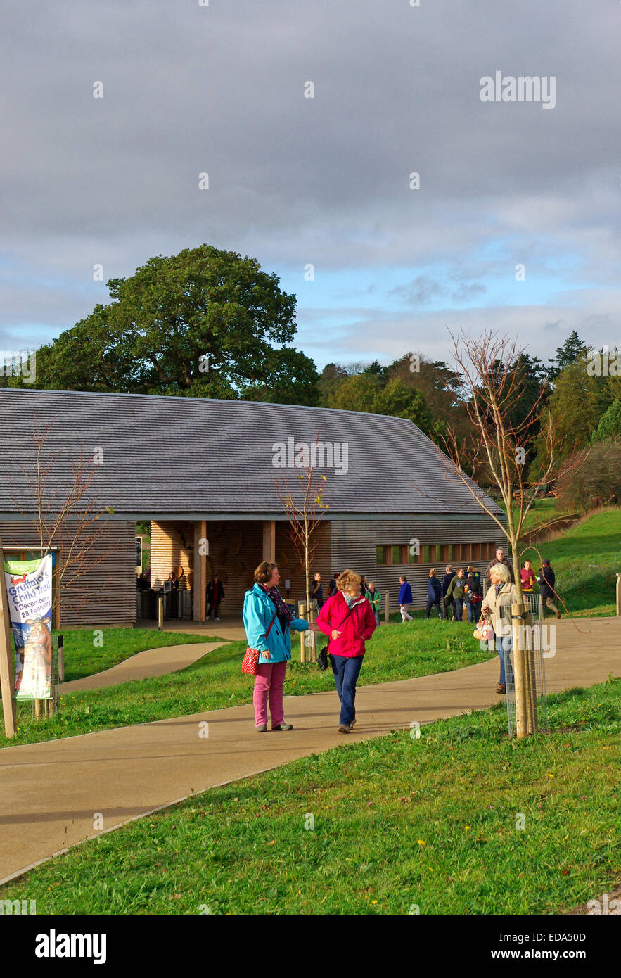 Visitors Entrance Building to Westonbirt Arboreteum, Gloucestershire, England, UK Stock Photo