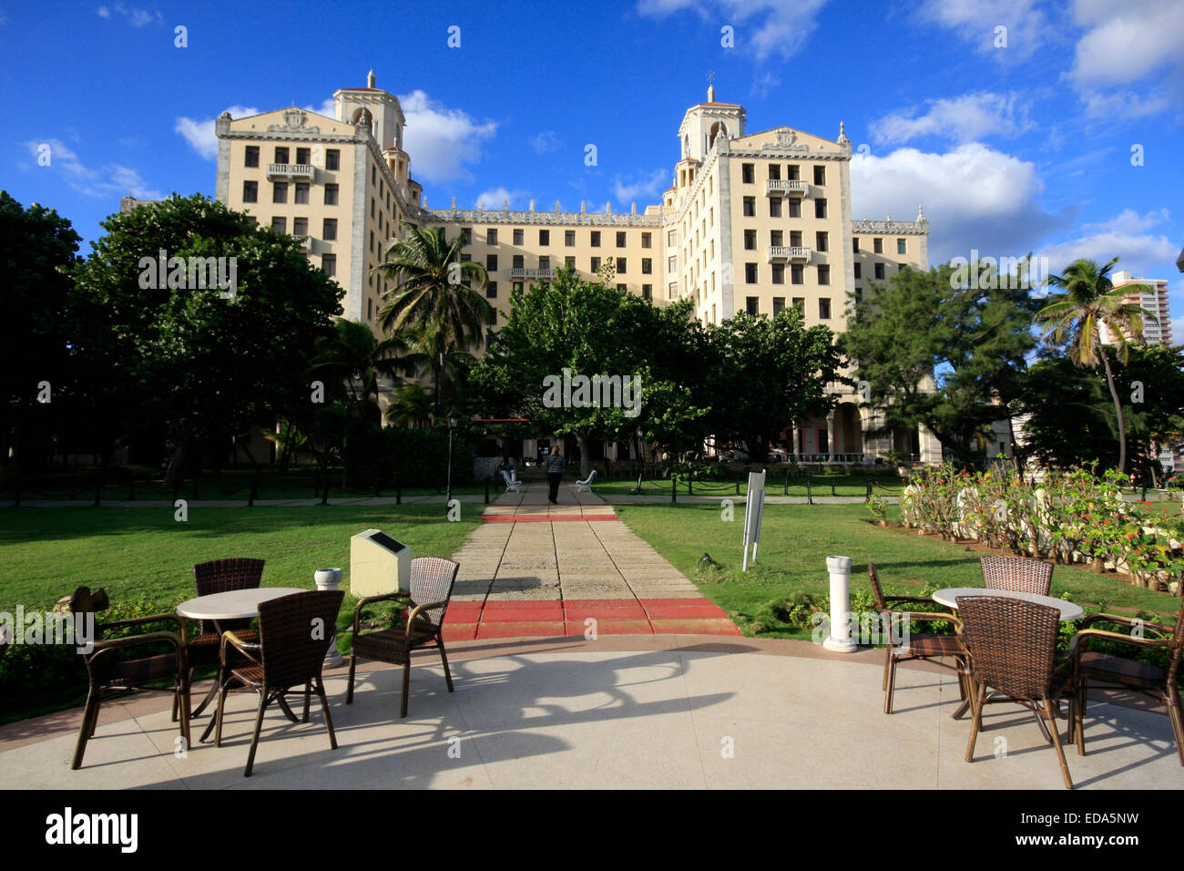 The rear of the Hotel Nacional De Cuba in Havana looking over the gardens Stock Photo