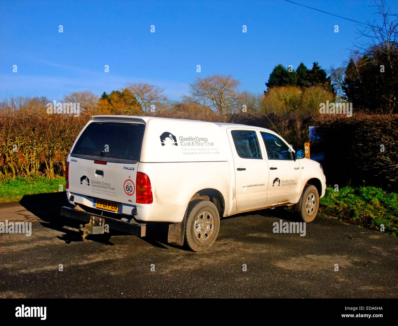 Toyota Hilux Double Cab Commercial Vehicle in Canal & River Trust Livery, UK Stock Photo