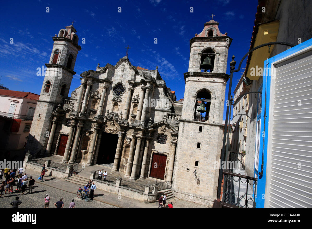Havana Cathedral in the Plaza de la Catedral of Havana Stock Photo