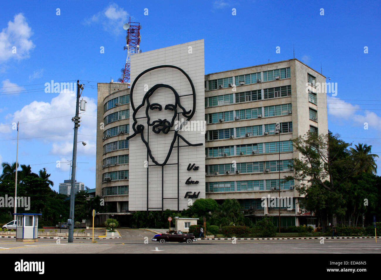 The Ministry of Informatics and Communications building in Plaza de la Revolucion, Havana, Cuba Stock Photo