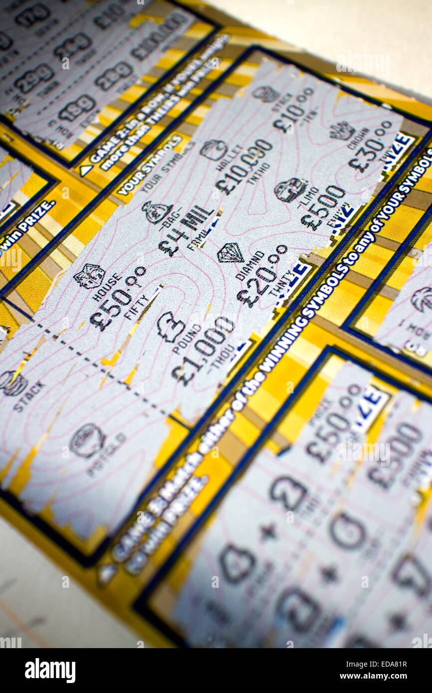 4 Million Gold Lotto scratch card small winner Stock Photo Alamy