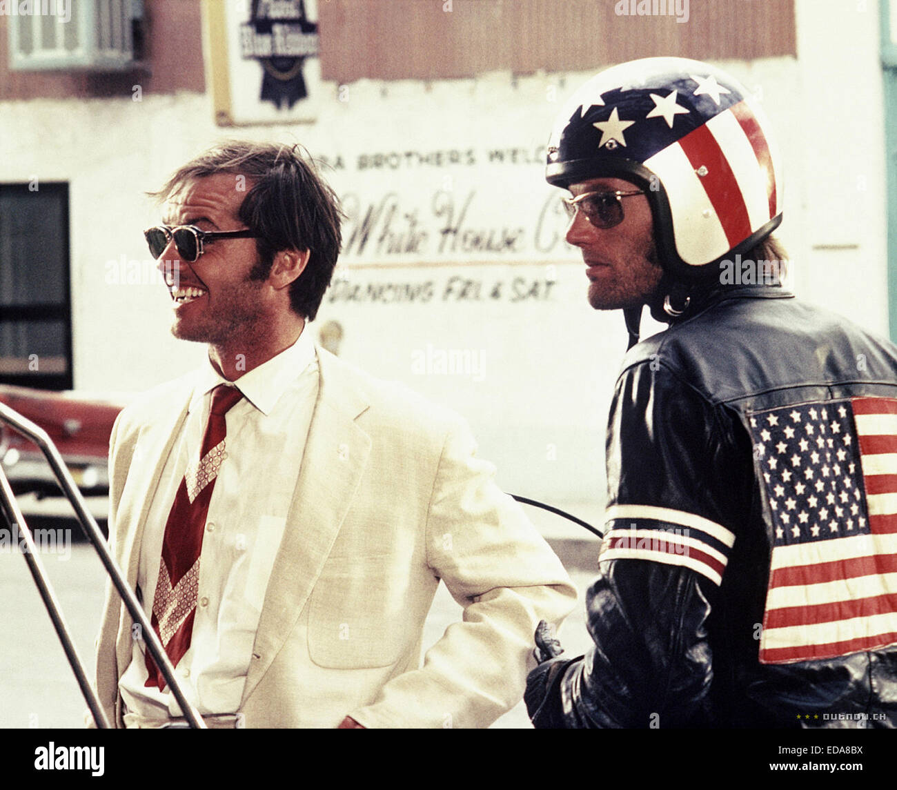 Easy Rider is a 1969 American road movie written by Peter Fonda, Dennis Hopper, and Terry Southern, produced by Fonda and directed by Hopper. It tells the story of two bikers (played by Fonda and Hopper) who travel through the American Southwest and South. Stock Photo