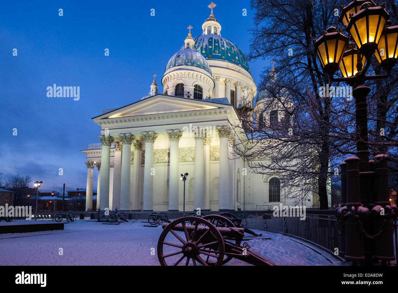 Saint-Petersburg, RUSSIA - Dec 30 2014.Trinity Cathedral, Saint Petersburg sometimes called the Troitsky Cathedral, on Dec 30, 2014 in Saint-Petersburg, Russia Stock Photo