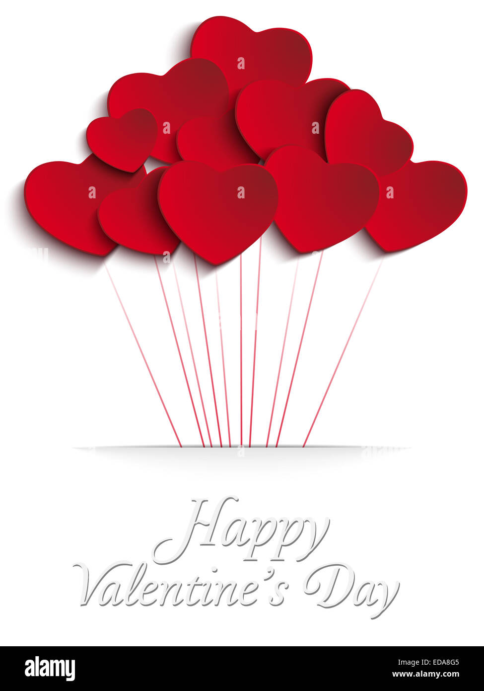 Vector - Valentines Day Heart Balloons on Red Background Stock Photo ...