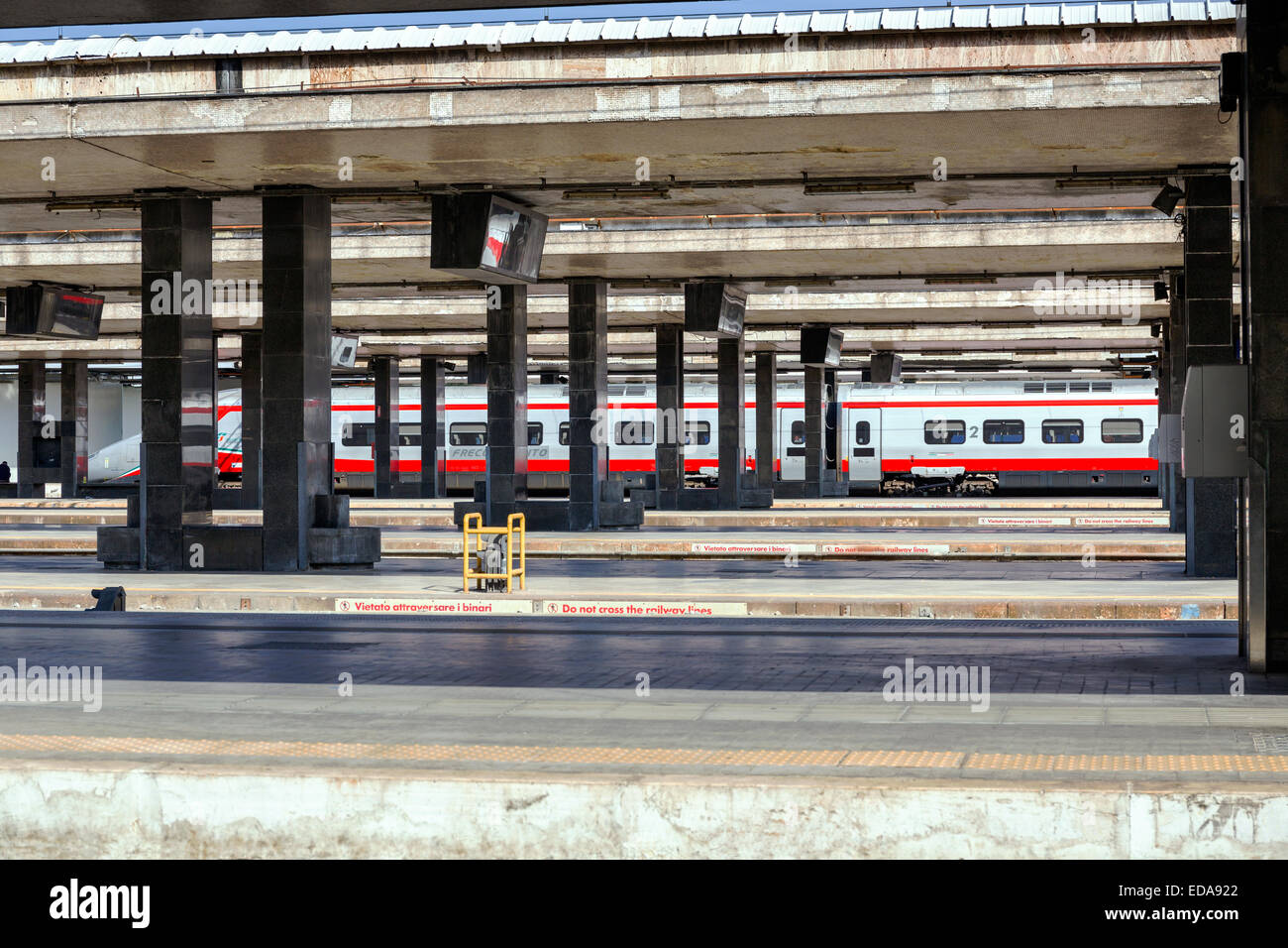 Frecciarossa fast train at Termini train station in Rome, Italy Stock ...