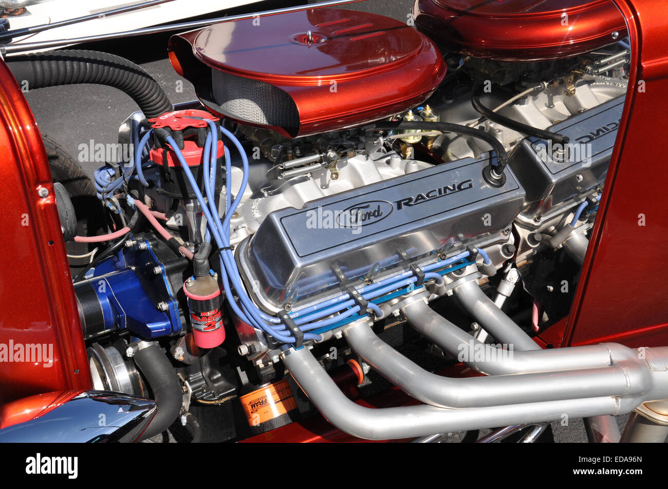 A 429 Big Block Ford hot rod engine. Stock Photo