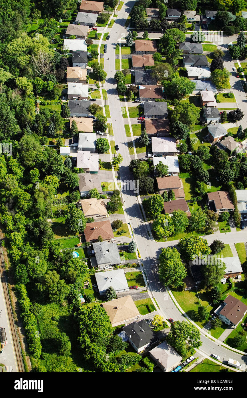 aerial view of Toronto suburbs Stock Photo