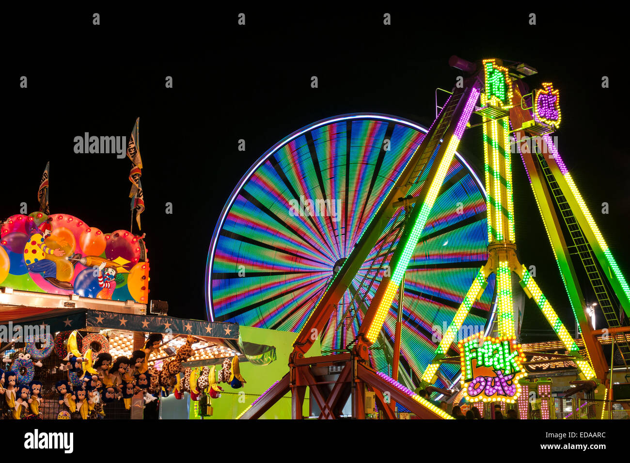 Evergreen State Fair with ferris wheel Stock Photo Alamy