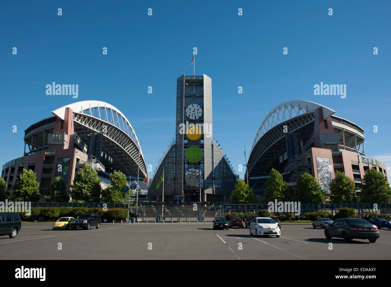 Retro image of Football stadium Seattle Washington Century Link field Stock Photo