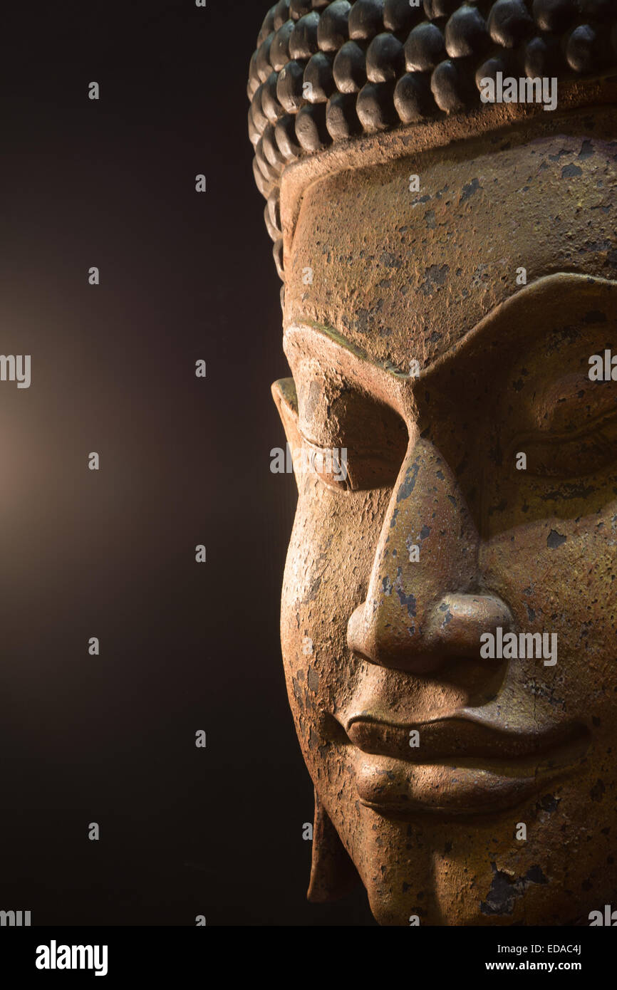 Buddha Face Sculpture Stock Photo