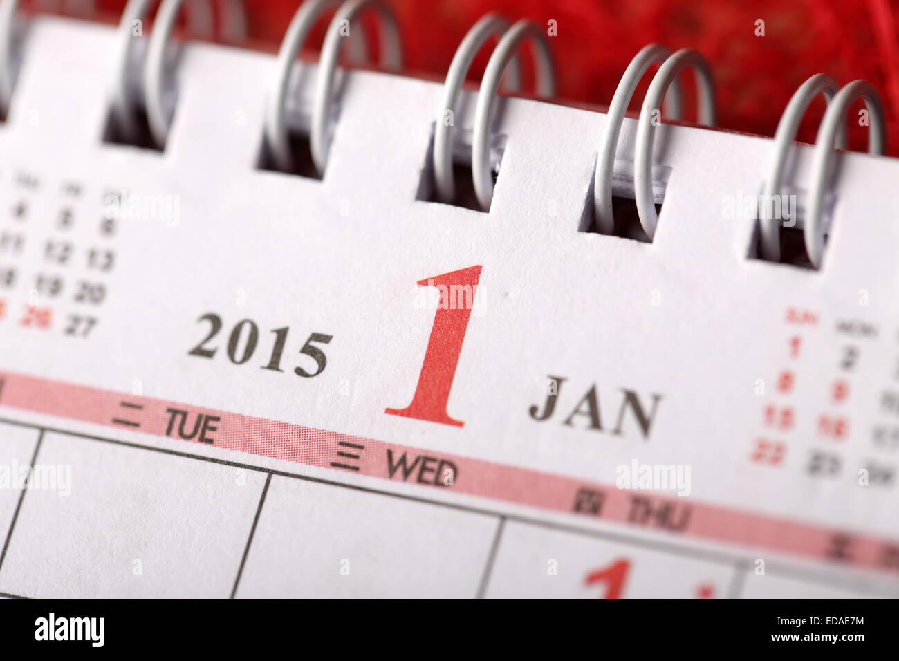 Macro Chinese Calendar 15 January With Chinese Number Word Stock Photo Alamy