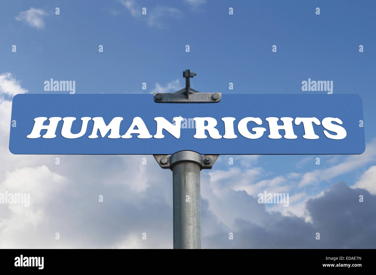 Human rights road sign Stock Photo
