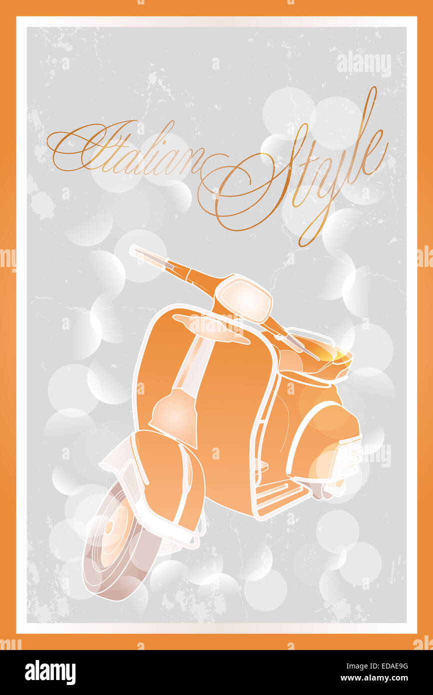 Italian style moped - poster in retro look Stock Photo - Alamy