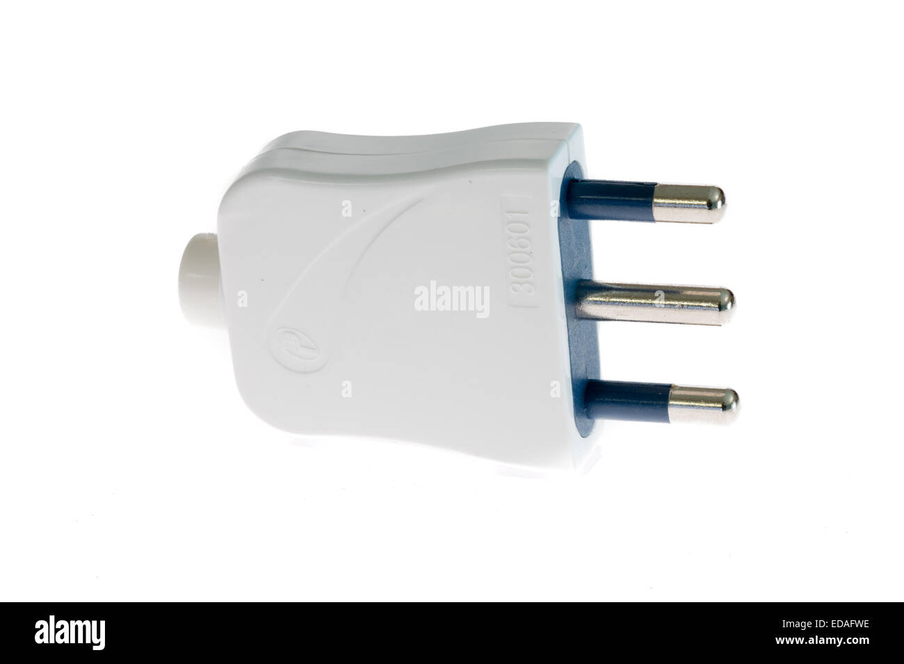 Withe Italian plug 16 ampere and adapter Stock Photo