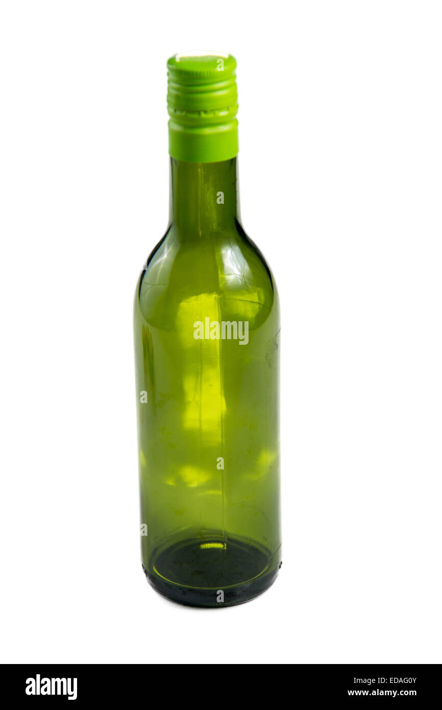 Green glass bottle isolated on a white background Stock Photo Alamy