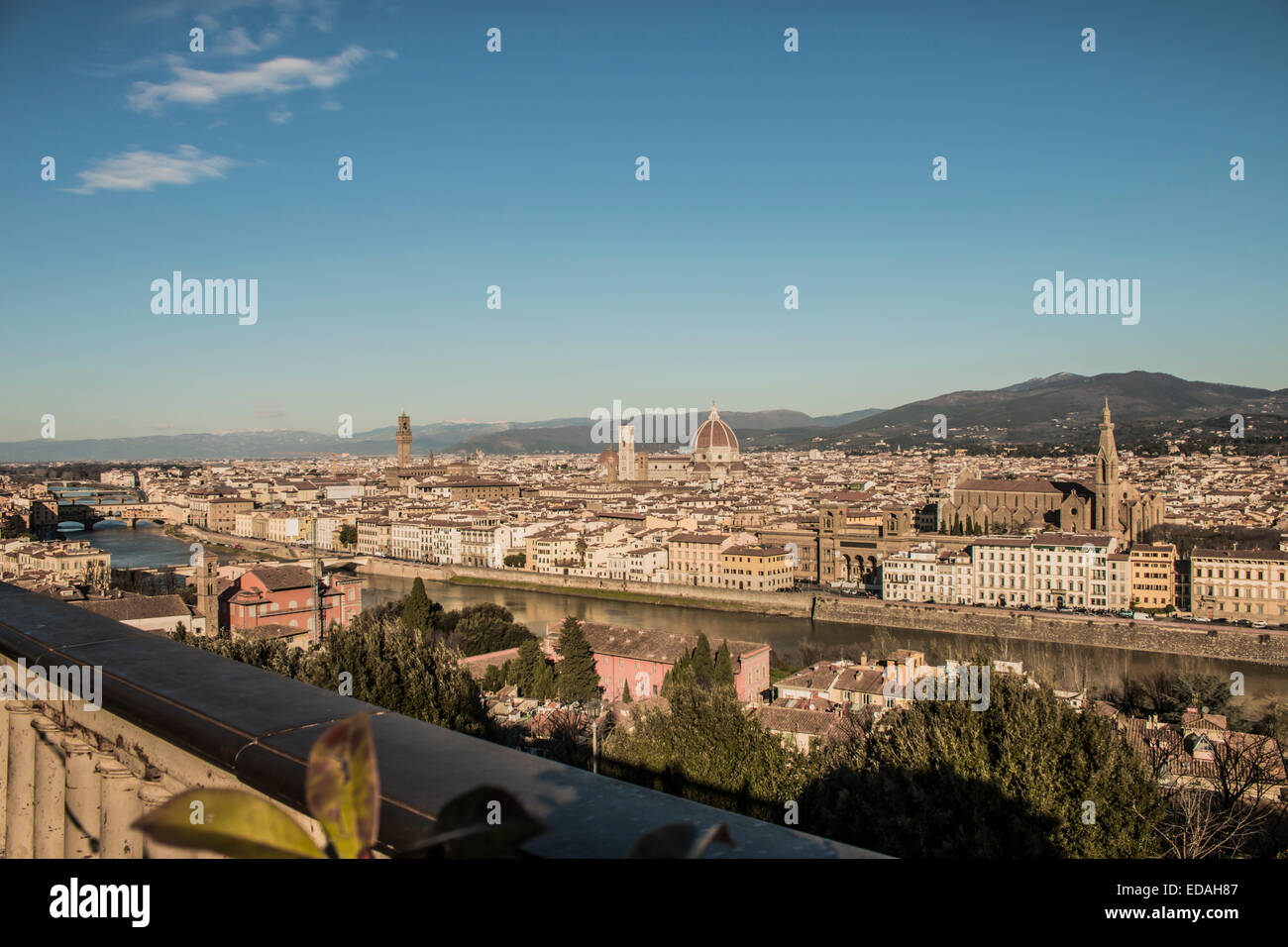 view of Florence from the lookout michelangelo Stock Photo