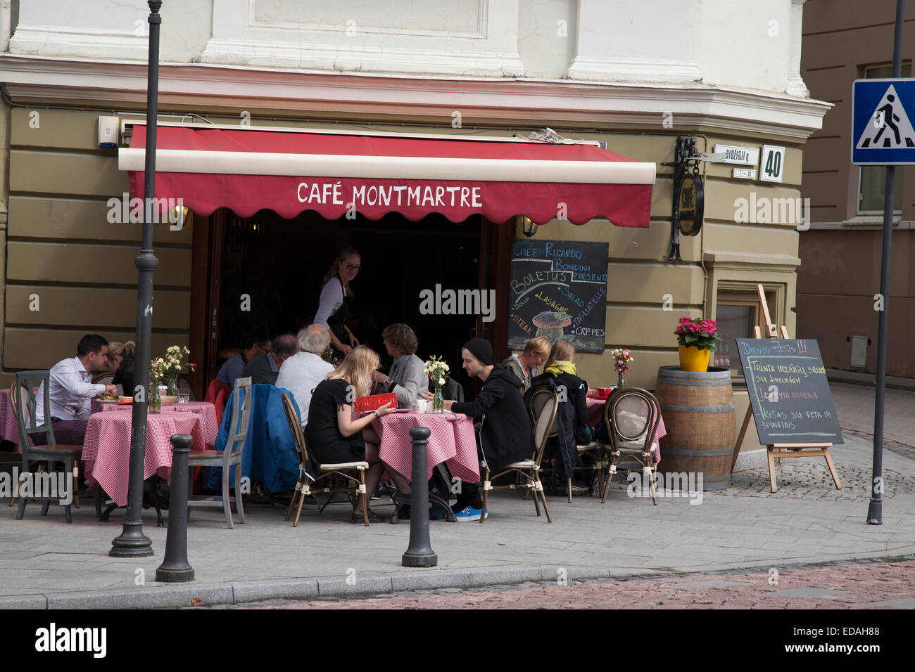 Cafe Montmartre, Traku Street; Vilnius; Lithuania Stock Photo
