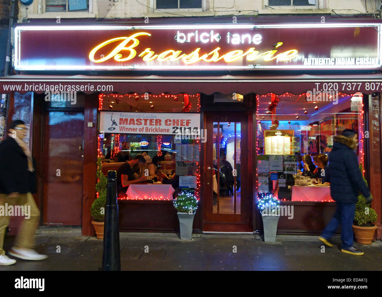 Brick Lane Brasserie Indian restaurant, Brick Lane, London Stock Photo