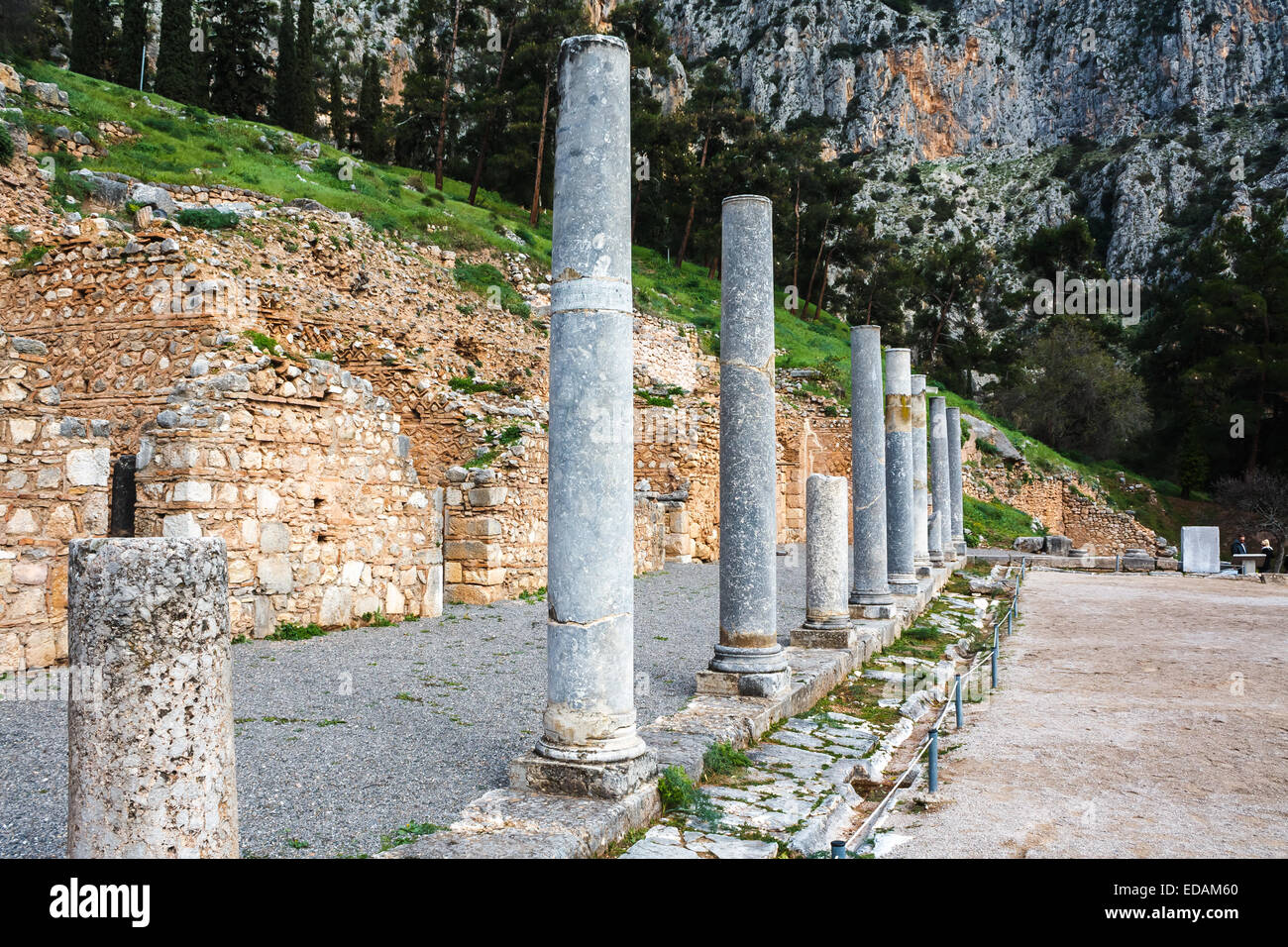 Delphi, Ancient Greece, Athena Pronaia Sanctuary Stock Photo