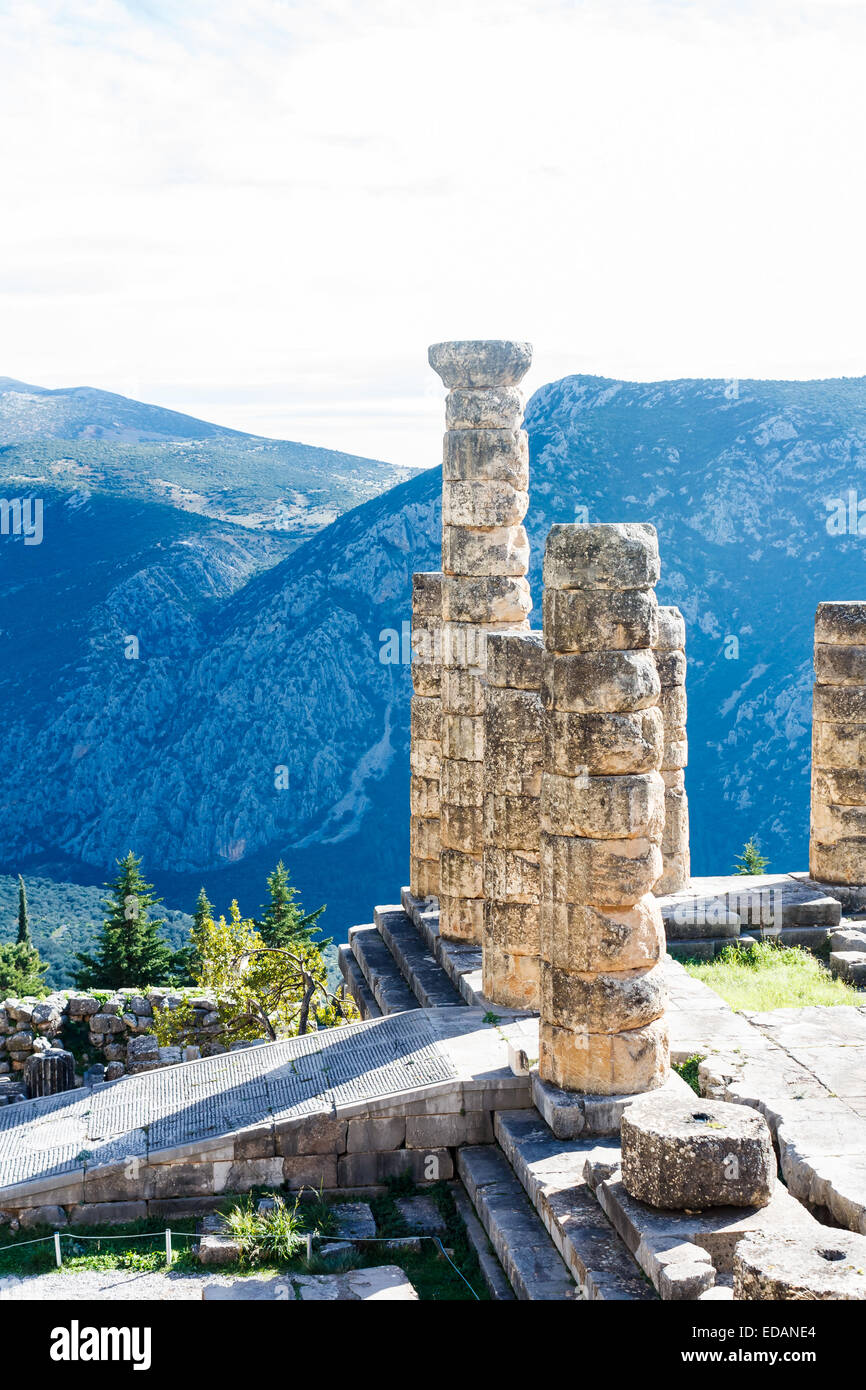 Delphi, Ancient Greece, Athena Pronaia Sanctuary Stock Photo