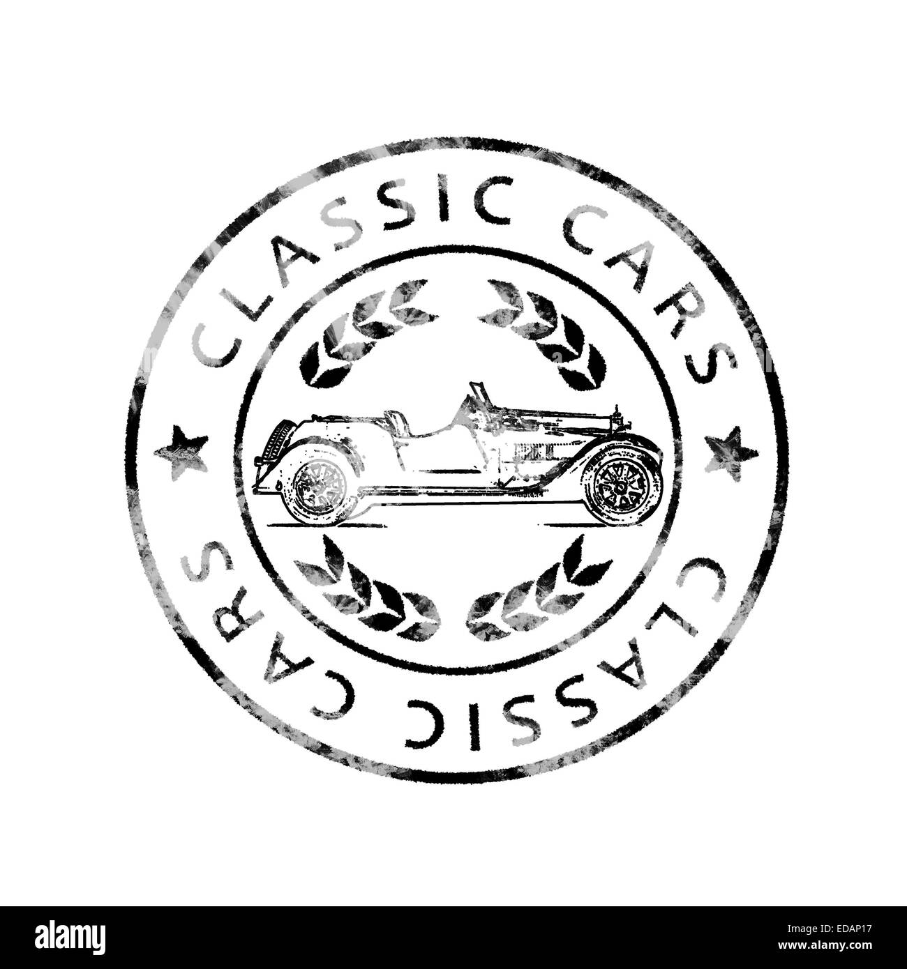 Historic Postmark Classic cars Stock Photo