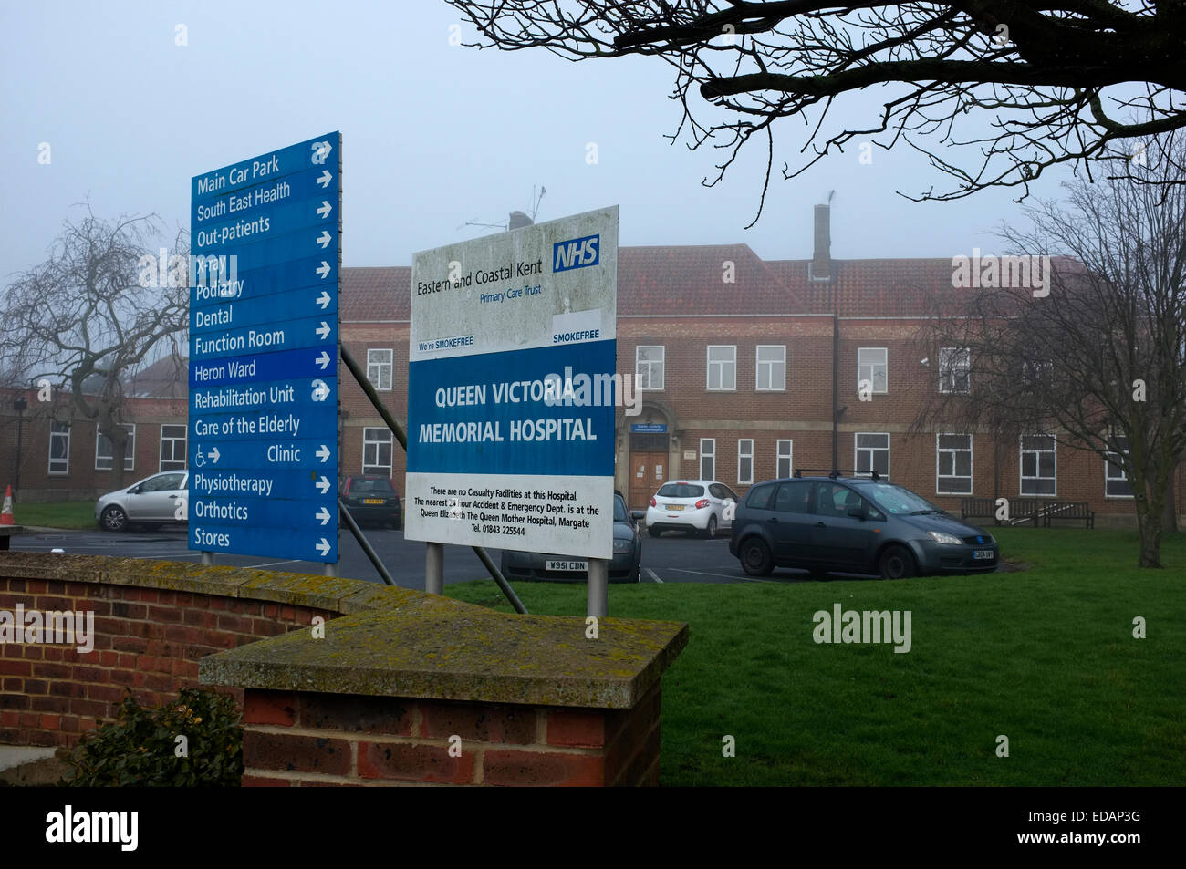 queen victoria memorial nhs hospital in coastal town of herne bay kent uk january 2015 Stock Photo