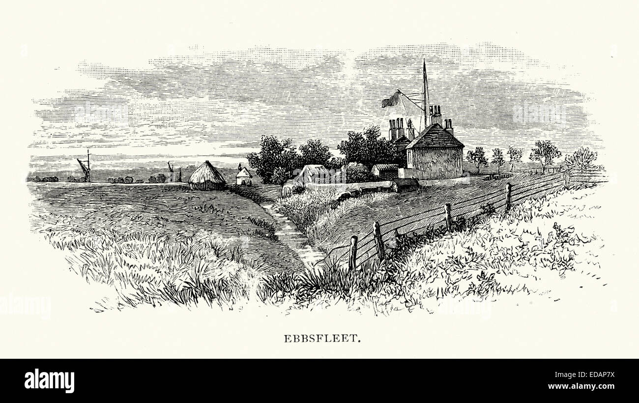 Ebbsfleet is a hamlet near Ramsgate, Kent, at the head of Pegwell Bay
