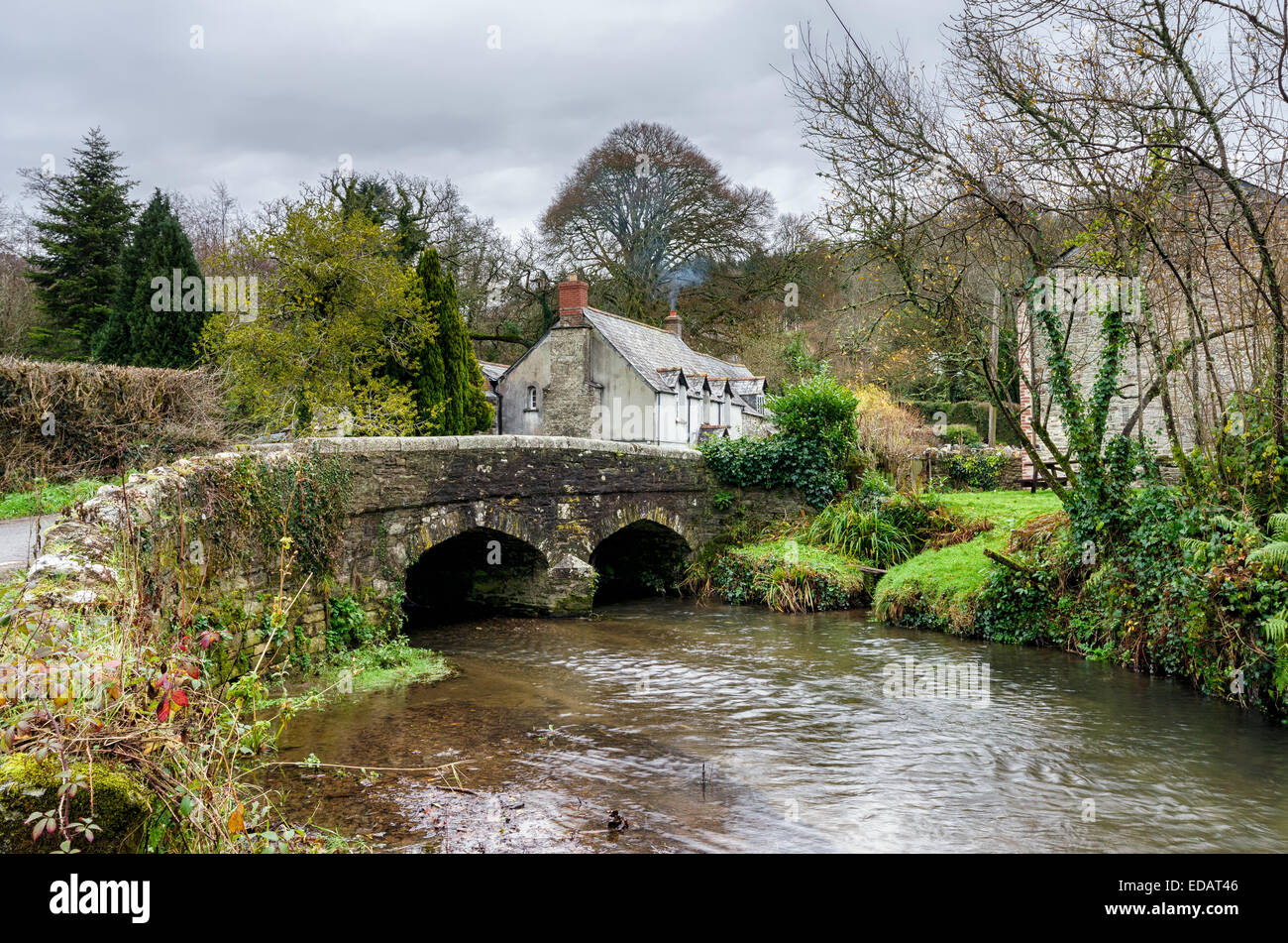 The river Lerryn as it flows past Couch's Mill near Lostwithiel in Cornwall Stock Photo
