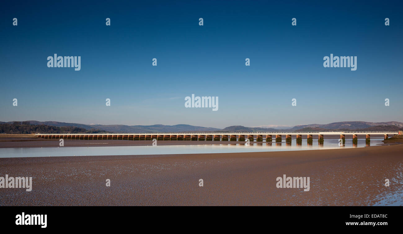 The Kent Viaduct crossing the River Kent near Arnside, Cumbria Stock Photo