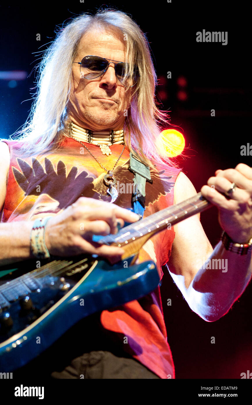 Steve Morse performed at Sportarena stage, Budapest, Hungary Aug 01, 2012 Stock Photo