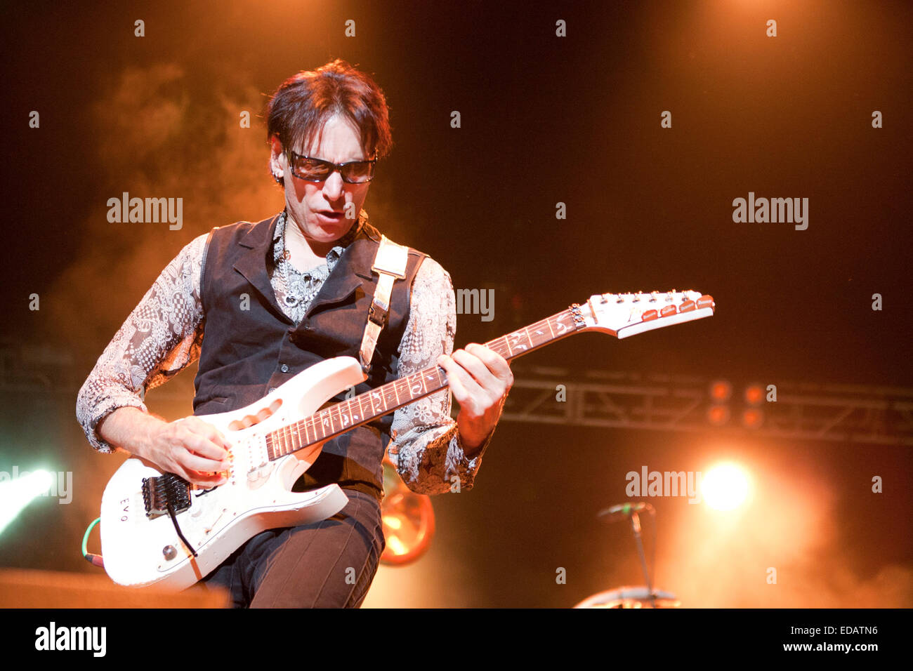 Steve Vai performed at Sportarena stage, Budapest, Hungary Aug 01, 2012 Stock Photo