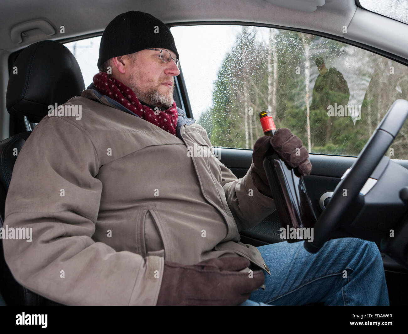 Car and Alcohol Stock Photo