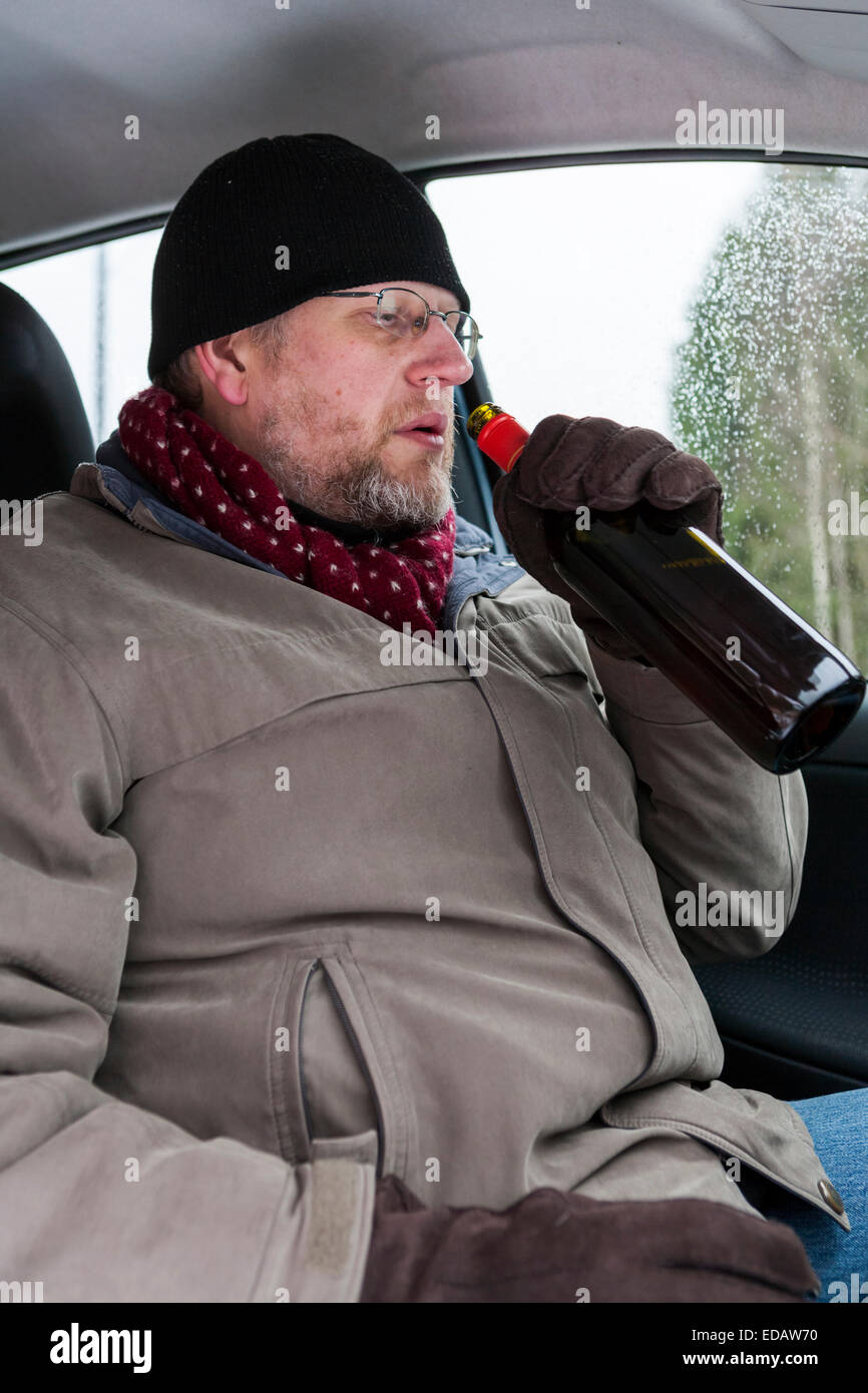 Car and Alcohol Stock Photo